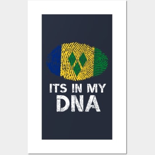 Its In My DNA Saint Vincent and the Grenadines Flag Fingerprint Posters and Art